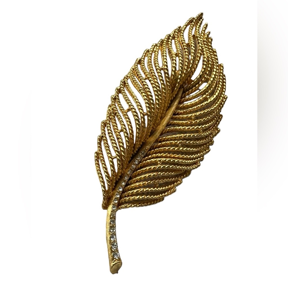 Genuine KENNETH LANE gold leaf brooch pin rare